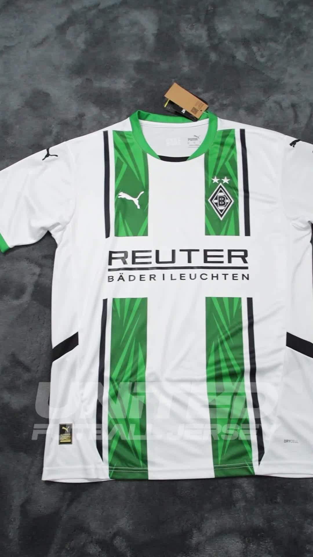 Unitedfootballkit.com | Borussia Mönchengladbach 24-25 Home Stadium Jersey - Fans Version -Customize Name, Number and Patch | Worldwide Shipping